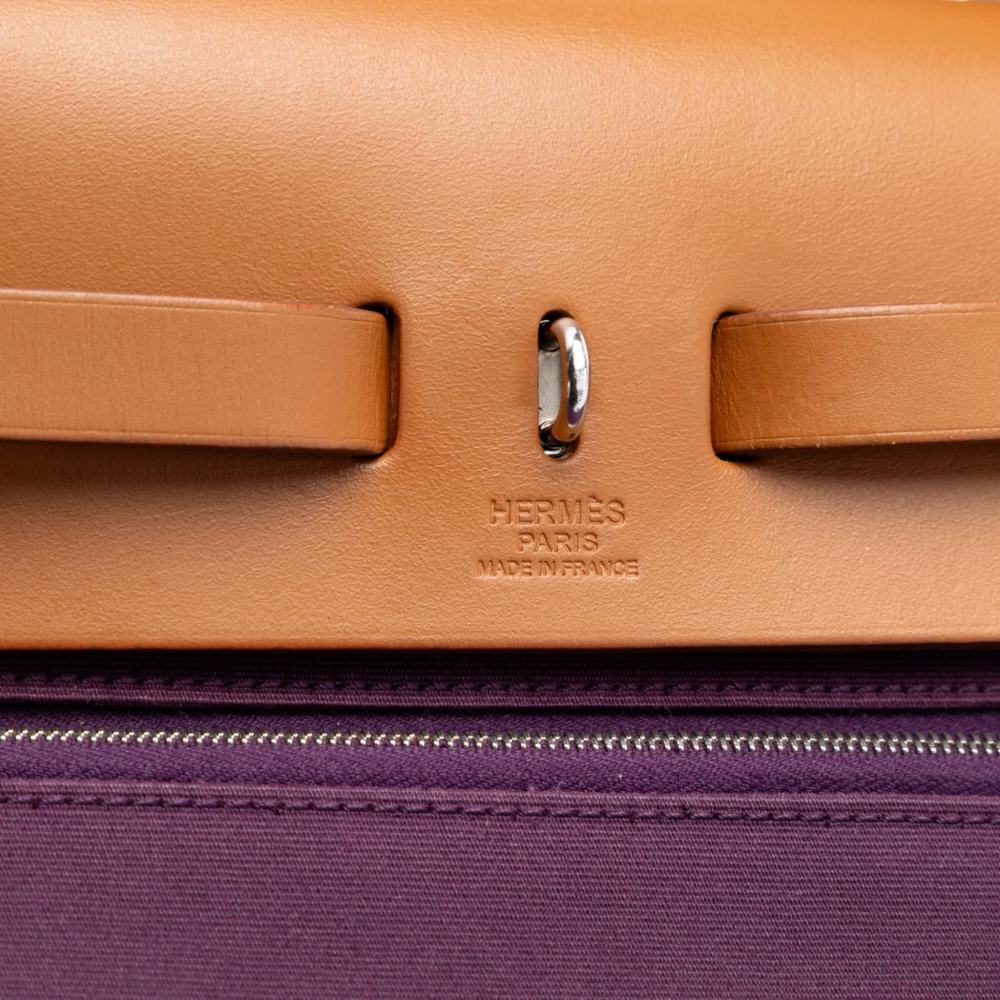 Hermès Herbag PM Canvas 1 Pouch Top-Handle Handbag Purple