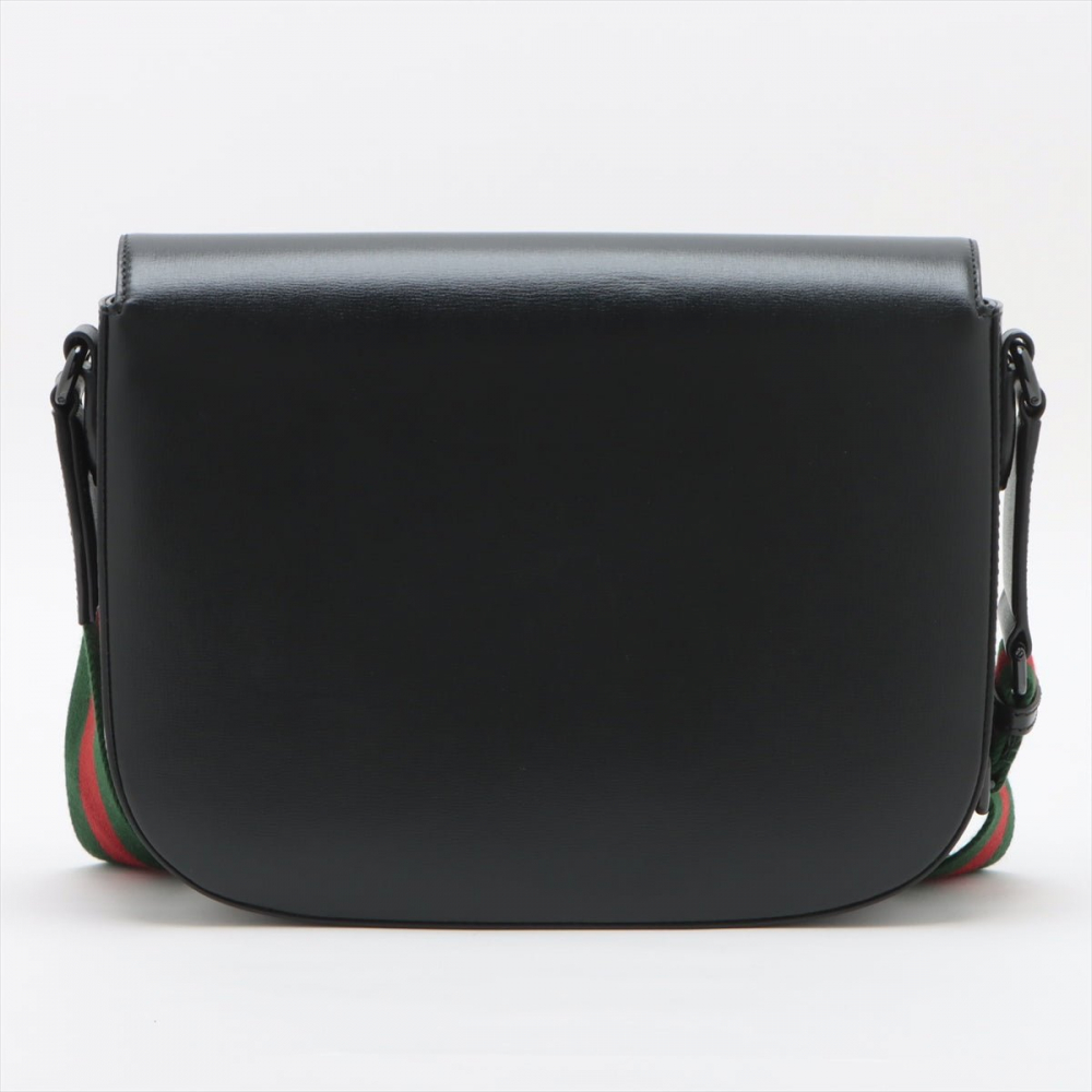 Gucci Horsebit 1955 Leather 2-Ways Messenger Shoulder Bag Black