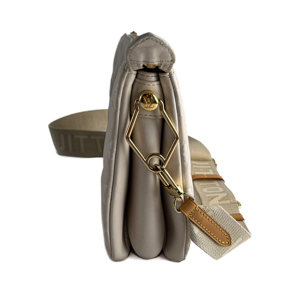 Louis Vuitton Coussin PM Leather Empreinte Messenger Crossbody Off-White