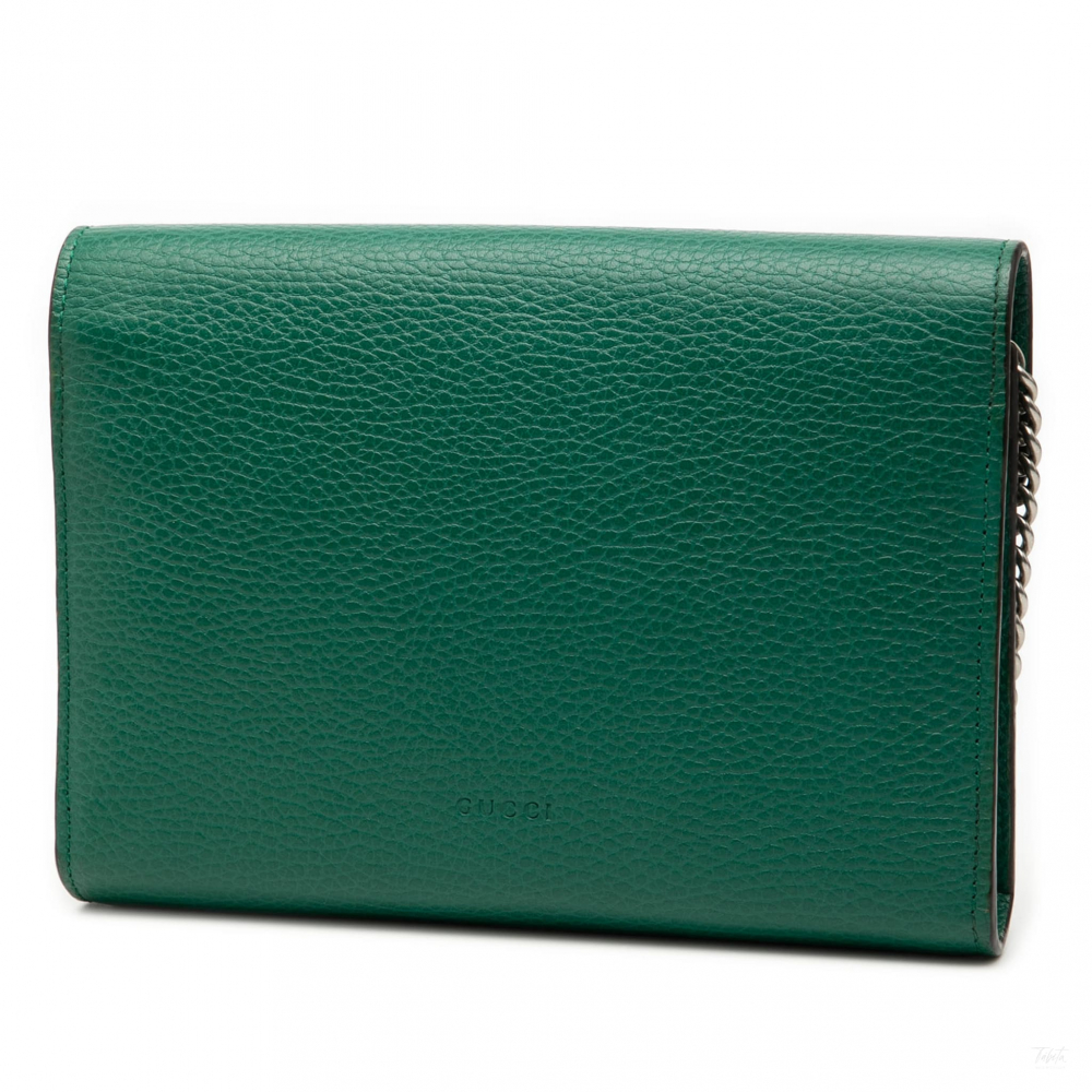 Gucci Dionysus Mini Leather Wallet on Chain Handbag Green