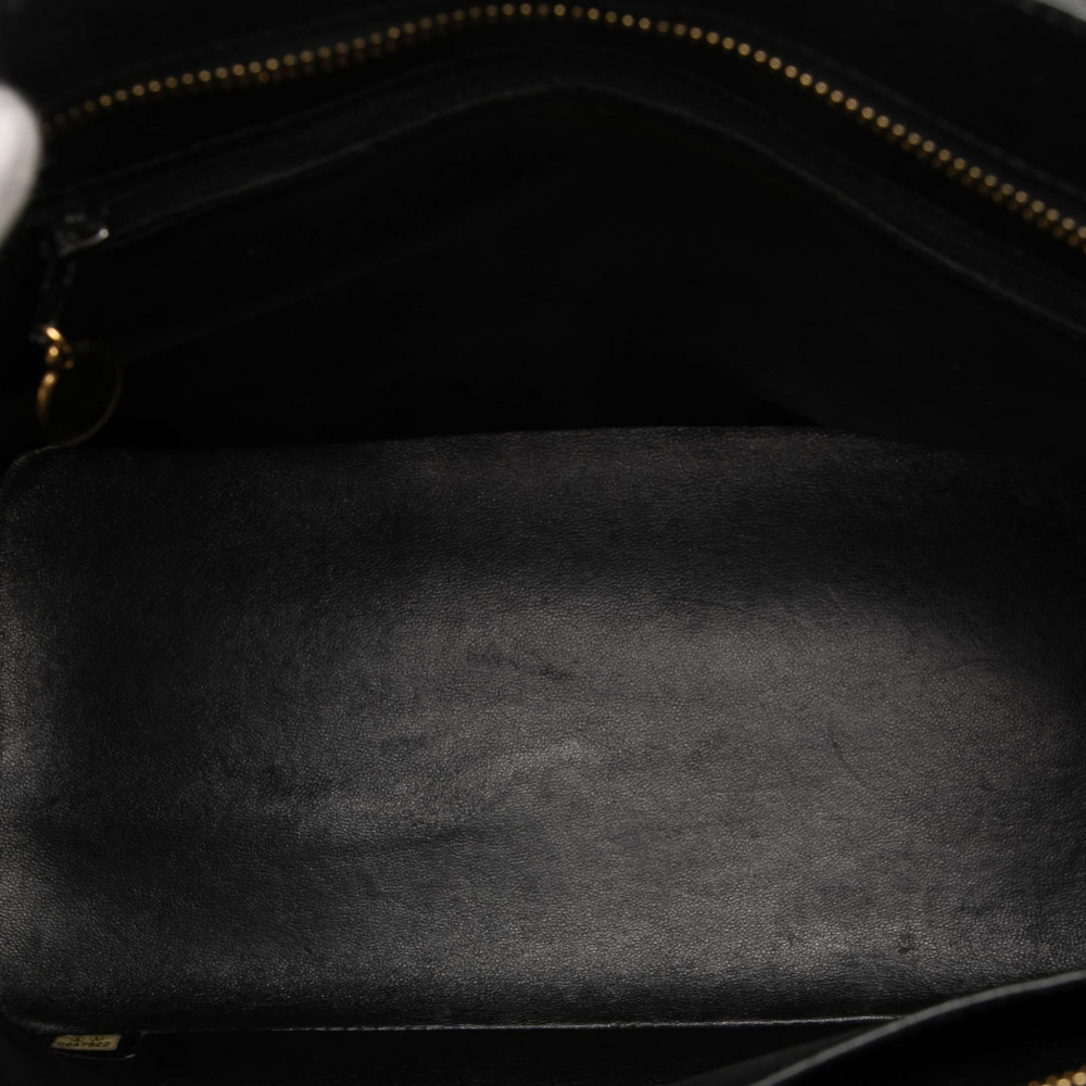 Chanel Vintage Medallion Caviar Leather Quilted Tote Handbag Black