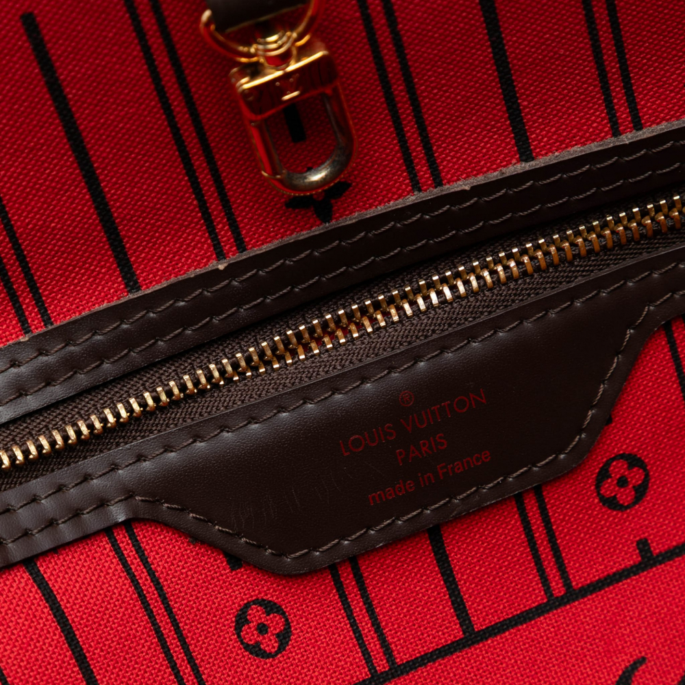 Louis Vuitton Neverfull GM Canvas Shopper Shoulder Bag Damier Ebene