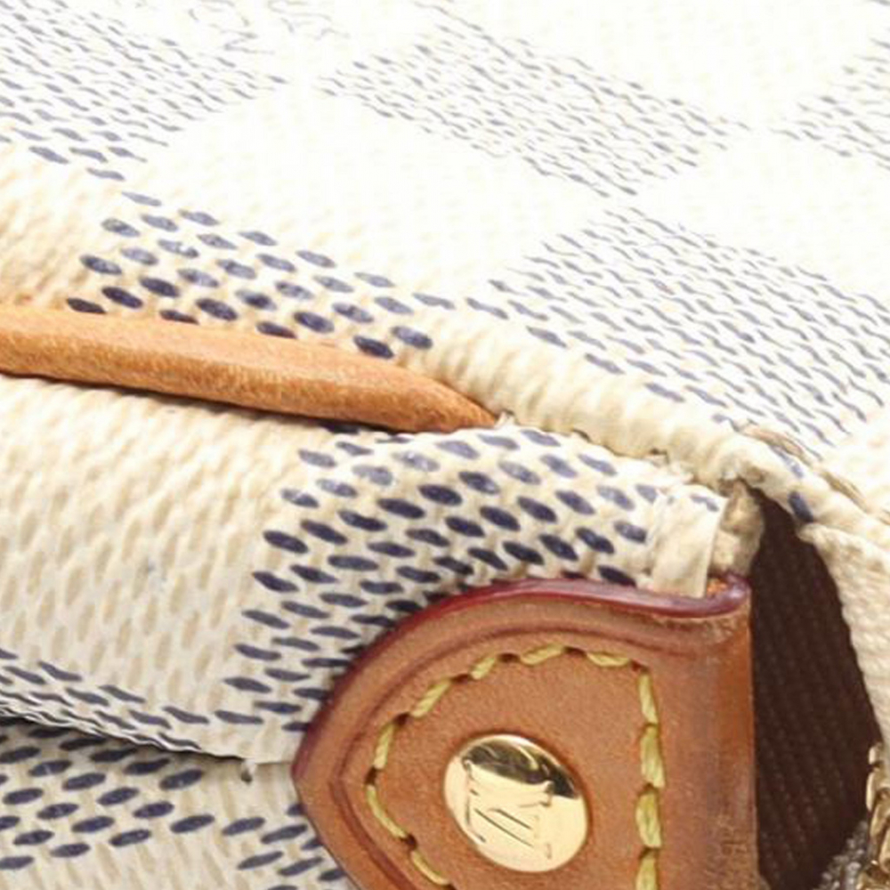 Louis Vuitton Eva Canvas Pouch Clutch Damier Azur