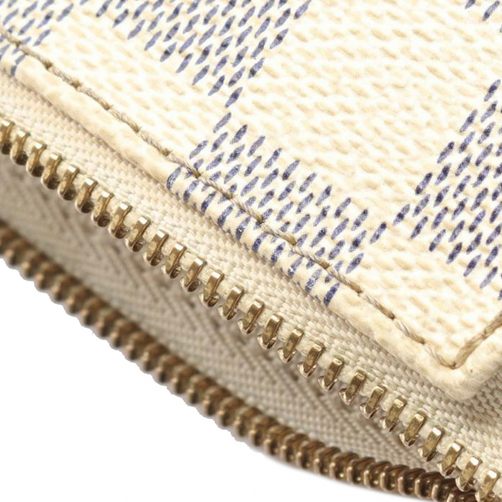 Louis Vuitton Eva Canvas Pouch Clutch Damier Azur