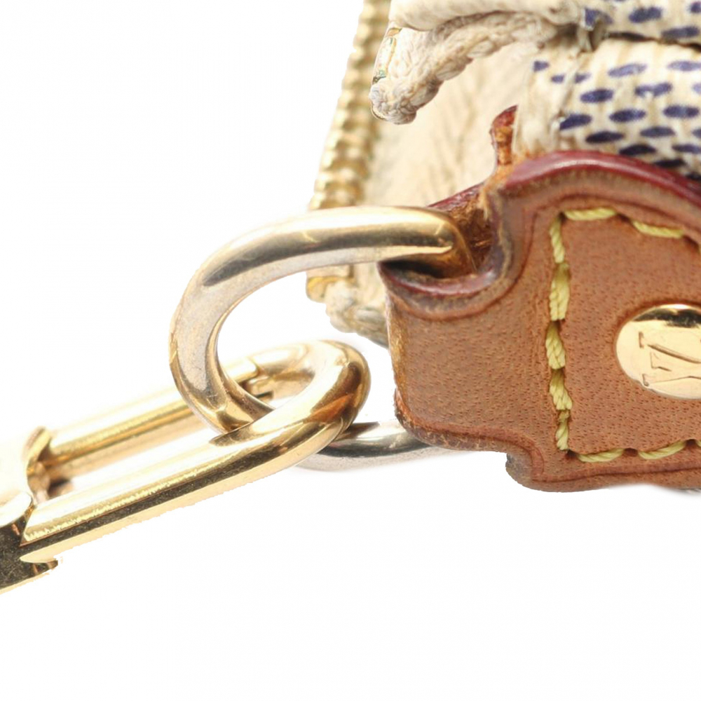 Louis Vuitton Eva Canvas Pouch Clutch Damier Azur