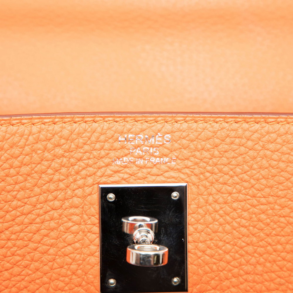 Hermès Kelly 35 Togo Leather Top-handle Handbag Orange