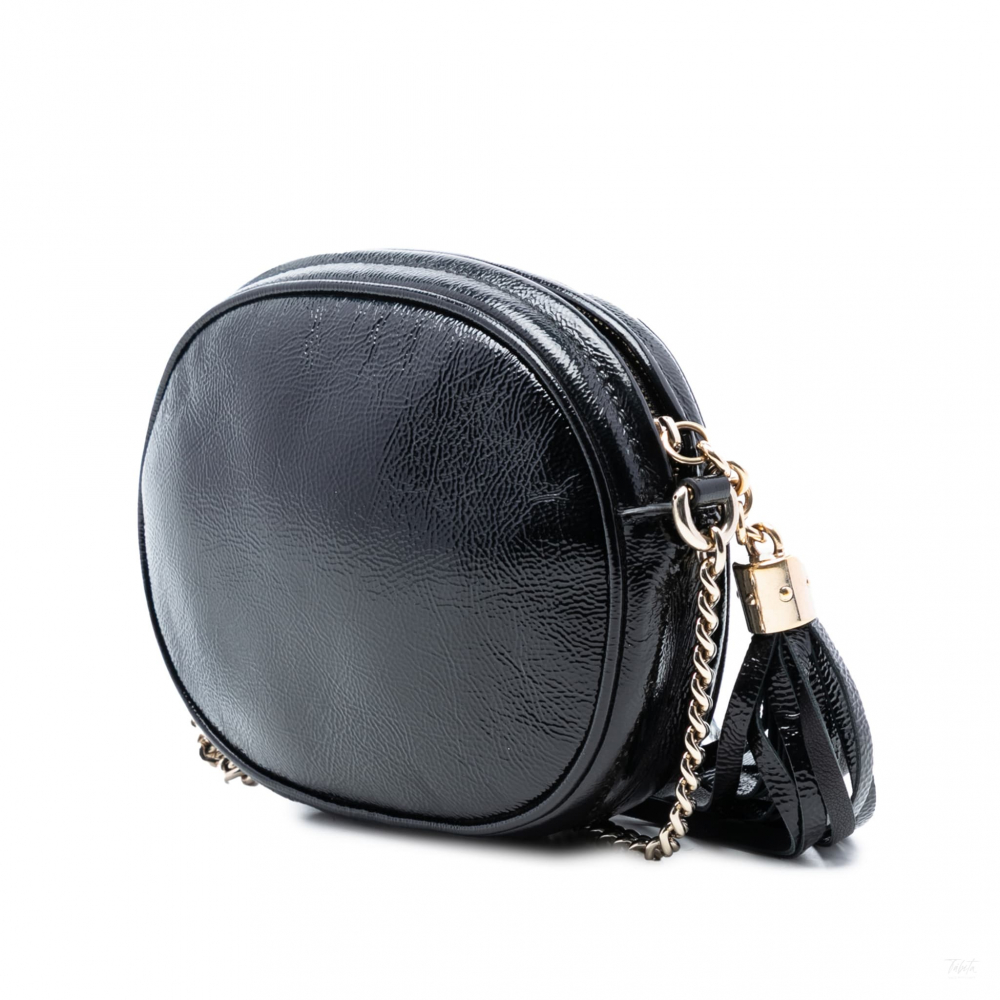 Gucci Disco Soho Patent Leather Camera Crossbody Black