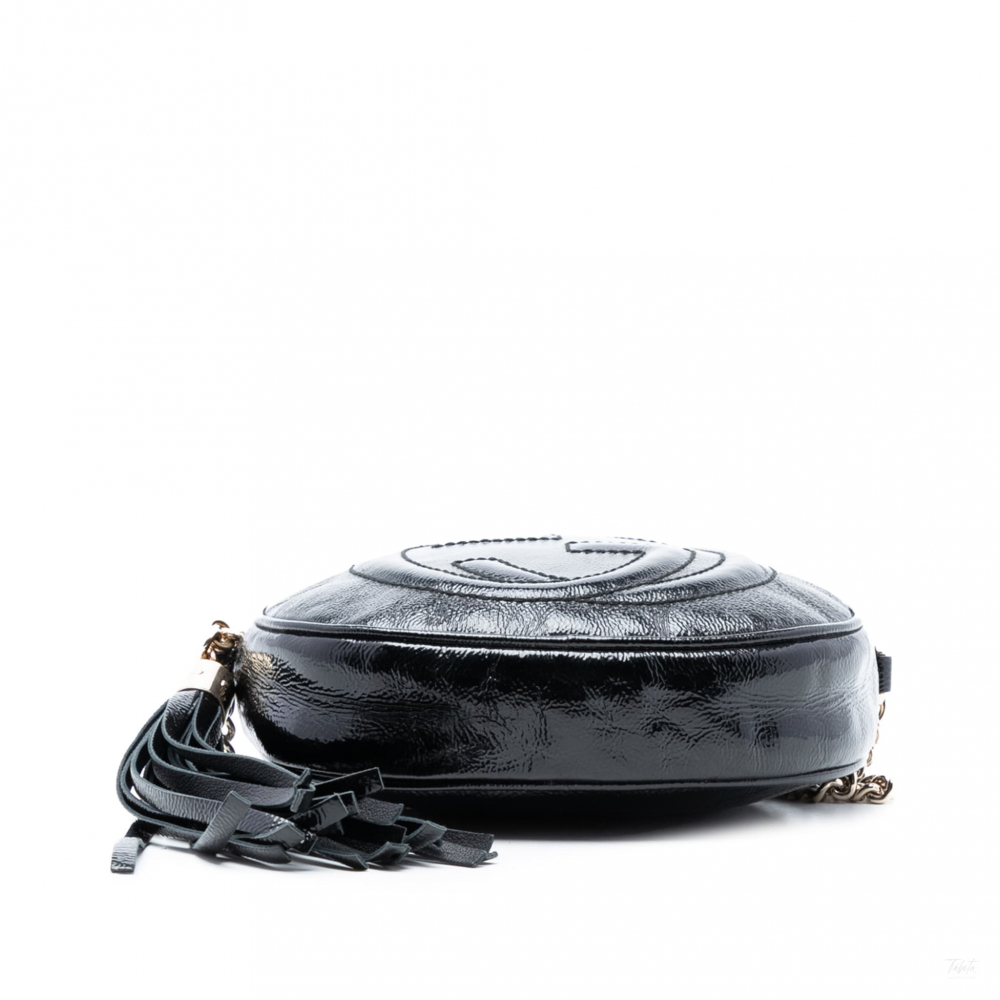 Gucci Disco Soho Patent Leather Camera Crossbody Black