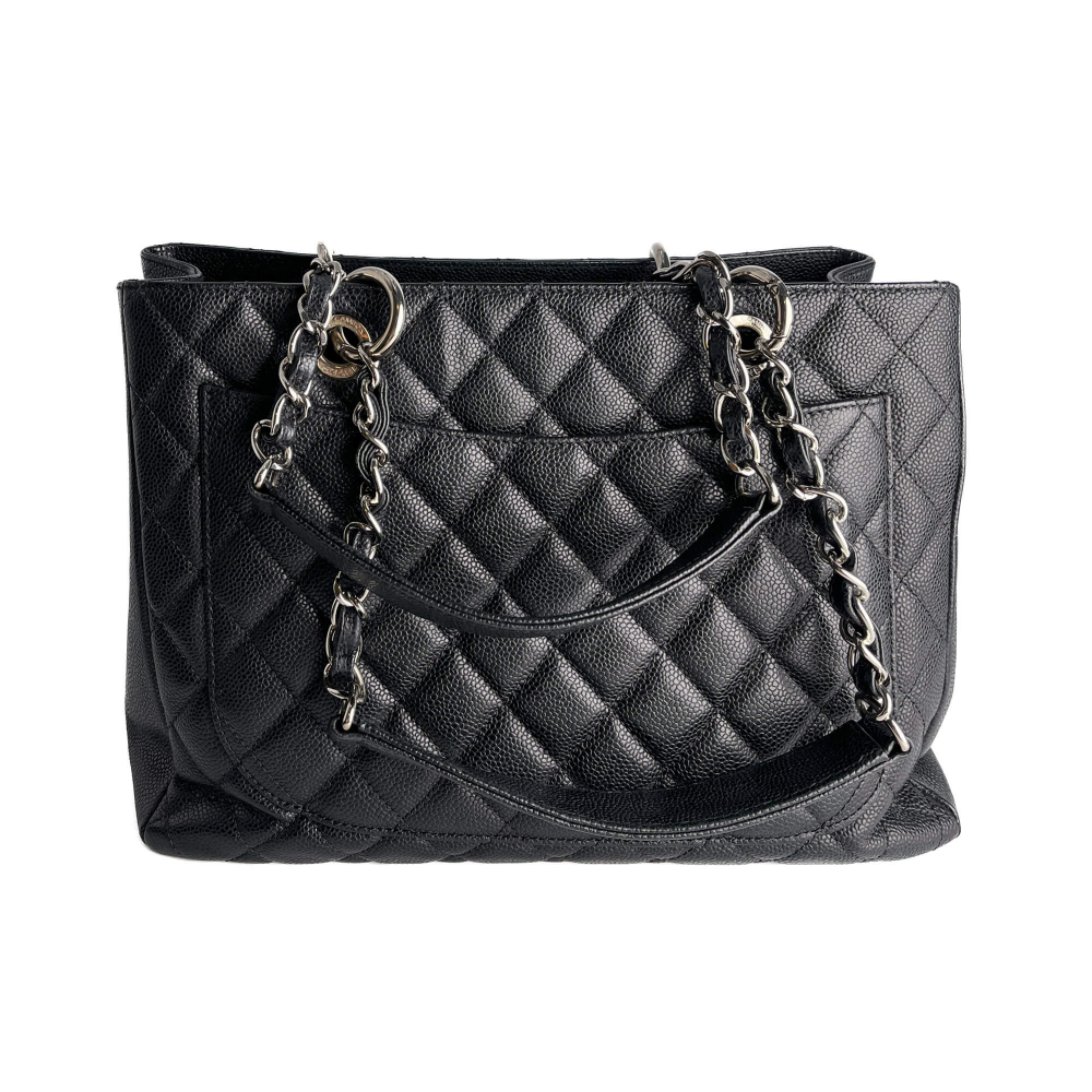 Chanel GST Quilted Caviar Leather Shopper Bag Black