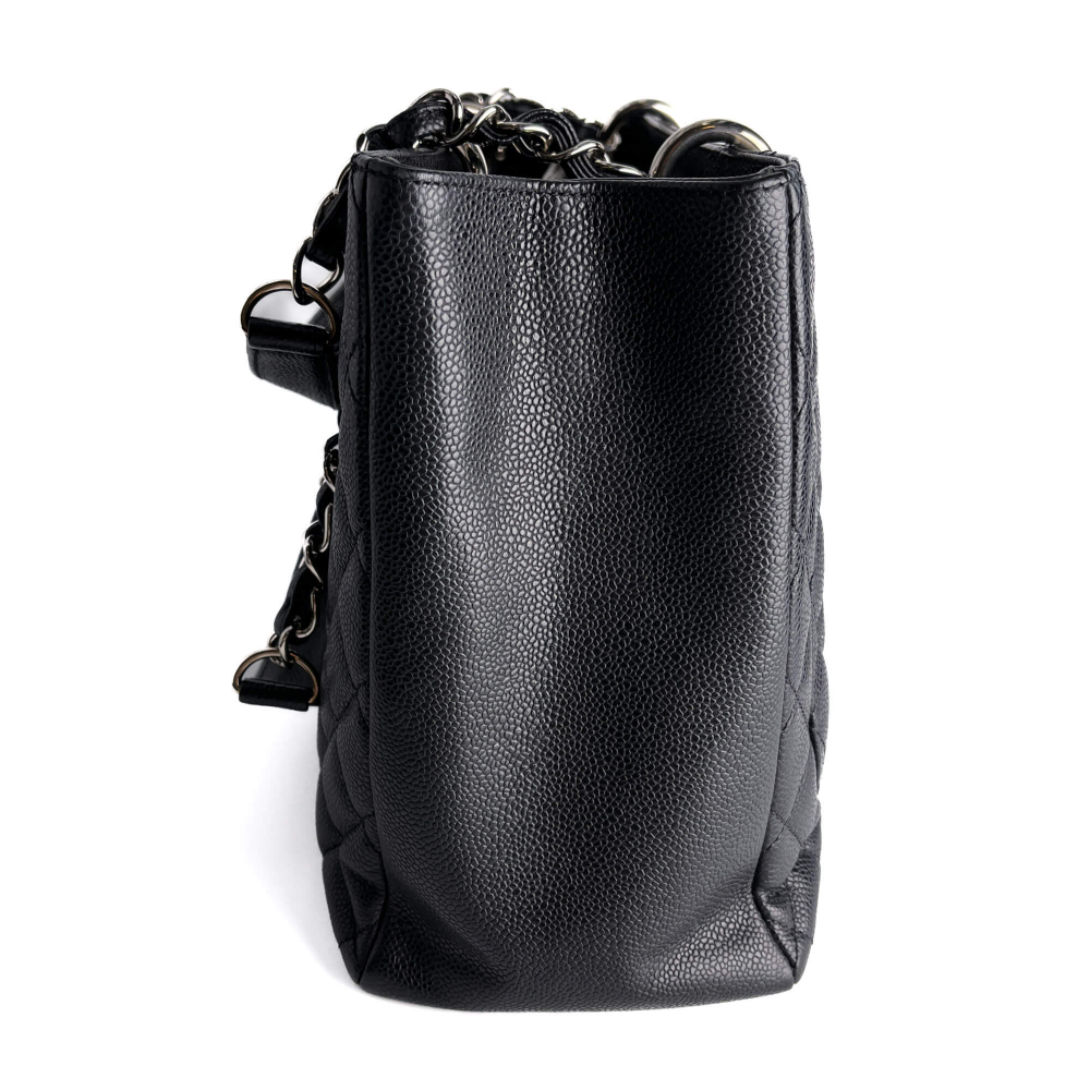 Chanel GST Quilted Caviar Leather Shopper Bag Black