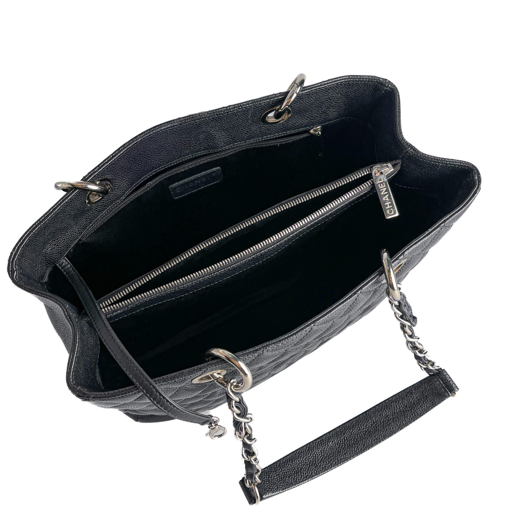 Chanel GST Quilted Caviar Leather Shopper Bag Black