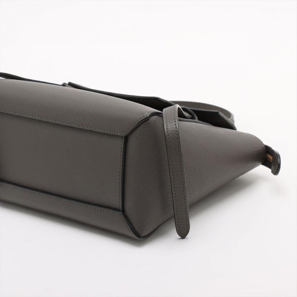 Celine Belt Bag Nano Grained Calfskin Leather Tote Handbag Grey