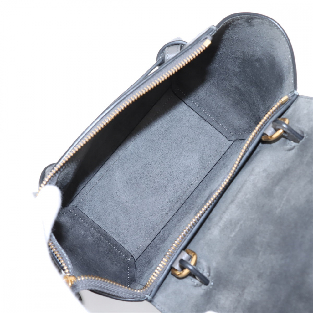 Celine Belt Bag Nano Grained Calfskin Leather Tote Handbag Grey