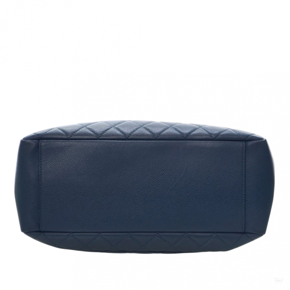 Chanel GST Quilted Caviar Leather Shopper Bag Blue