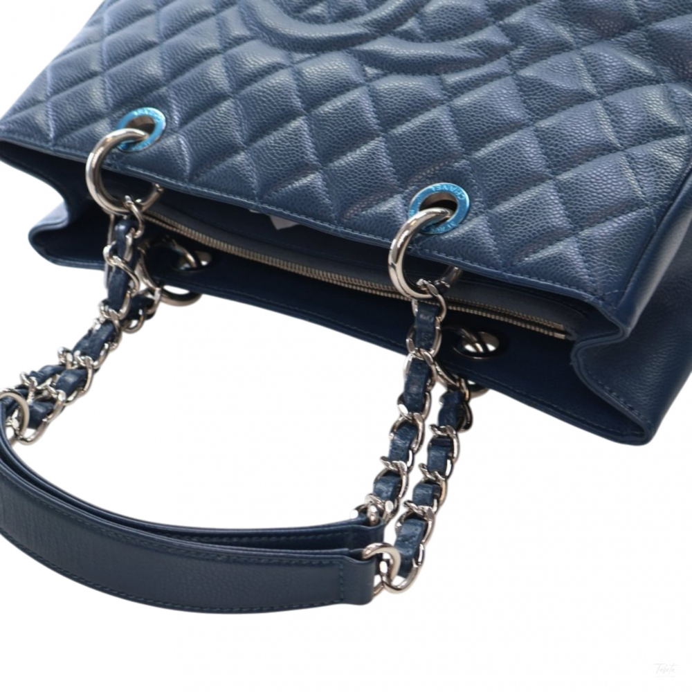 Chanel GST Quilted Caviar Leather Shopper Bag Blue