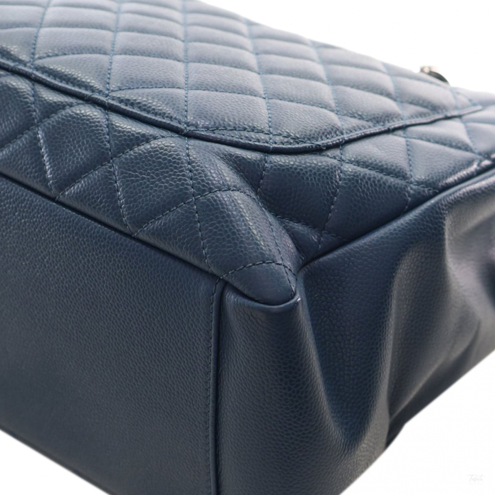 Chanel GST Quilted Caviar Leather Shopper Bag Blue