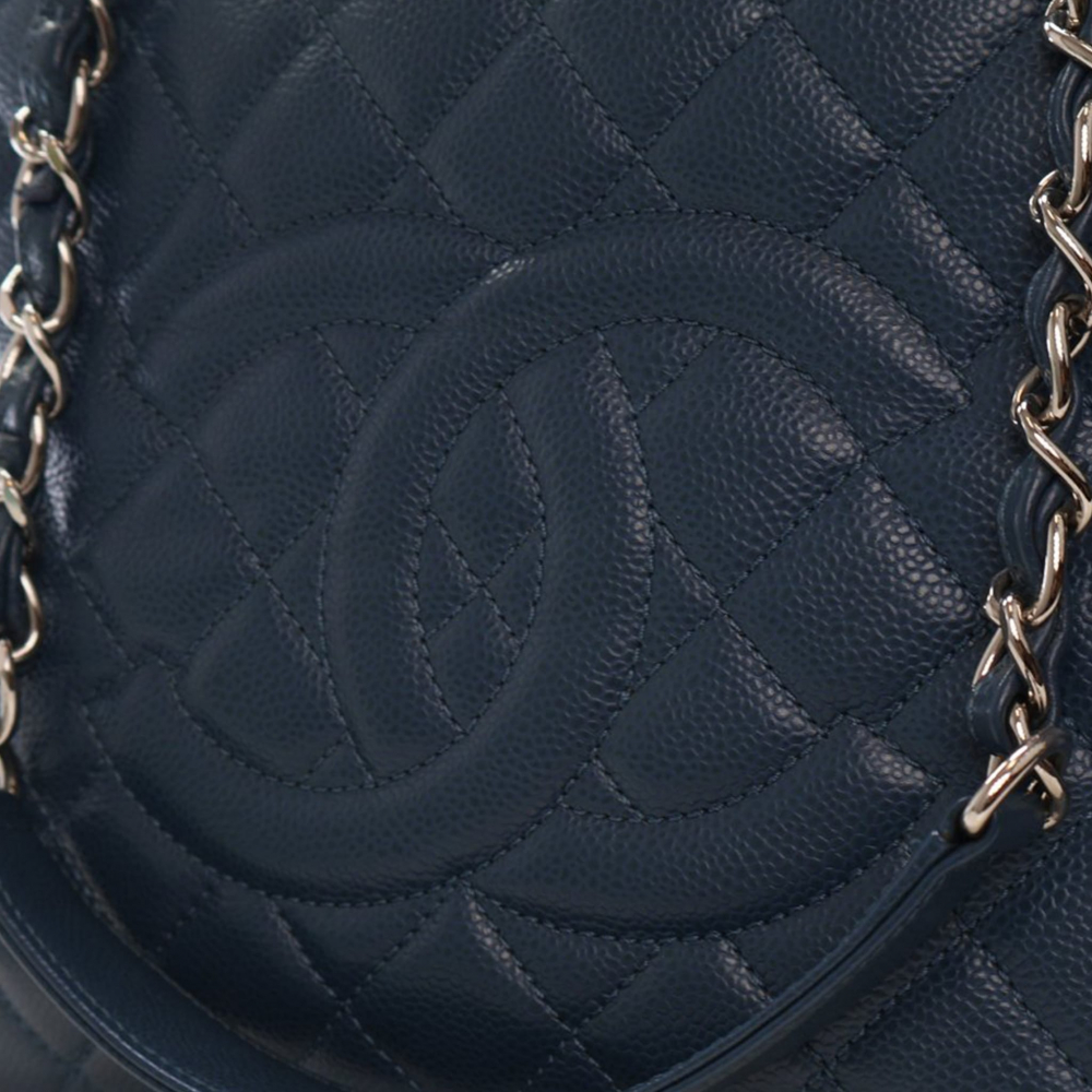 Chanel GST Quilted Caviar Leather Shopper Bag Blue
