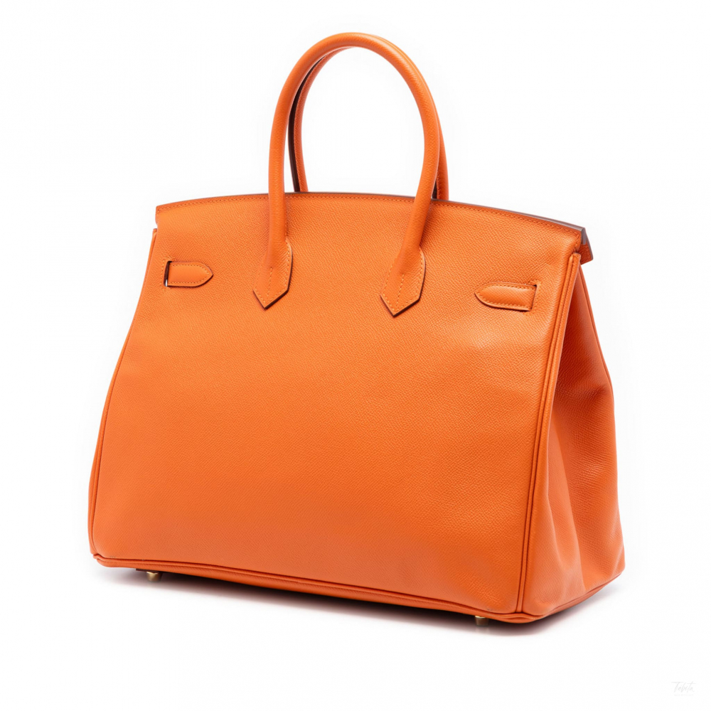Hermès Birkin 35 Epsom Leather Top-handle Handbag Orange