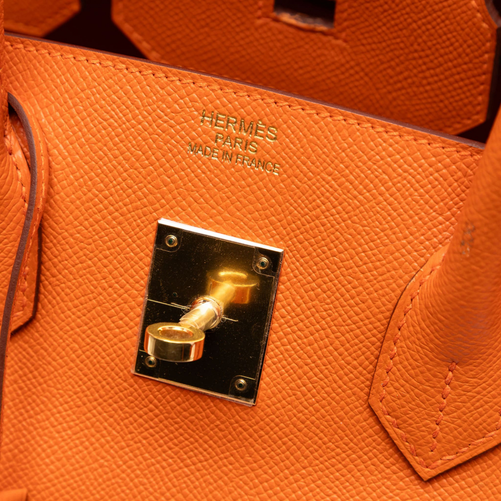Hermès Birkin 35 Epsom Leather Top-handle Handbag Orange