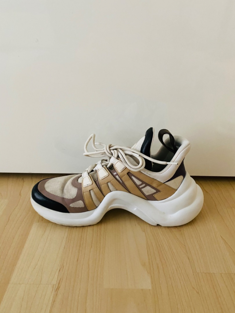 Louis Vuitton Black/Brown Monogram Canvas and Mesh Archlight Sneakers Size  35.5 For Sale at 1stDibs
