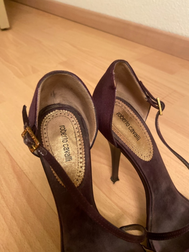 Roberto Cavalli Vintage sandals Deep Purple Lila with jewelry stones