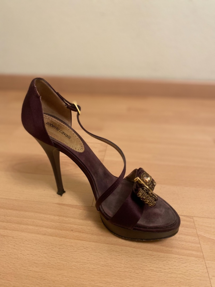 Roberto Cavalli Vintage sandals Deep Purple Lila with jewelry stones