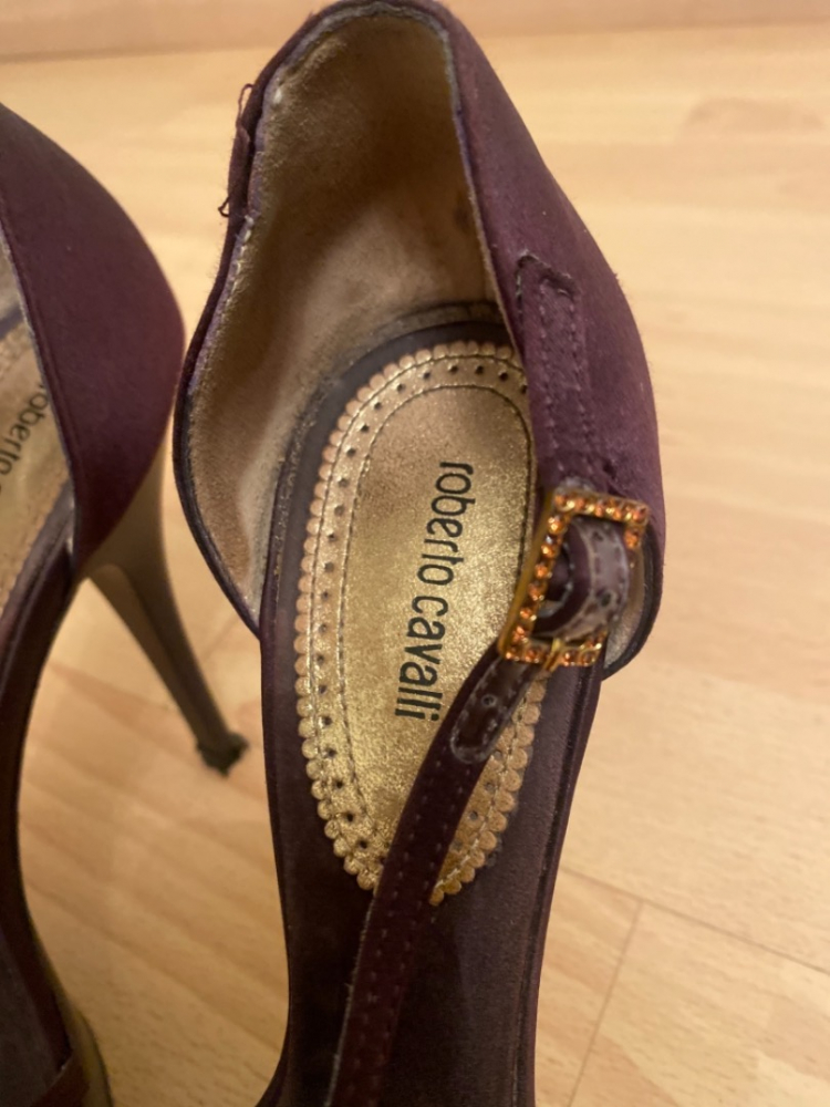 Roberto Cavalli Vintage sandals Deep Purple Lila with jewelry stones