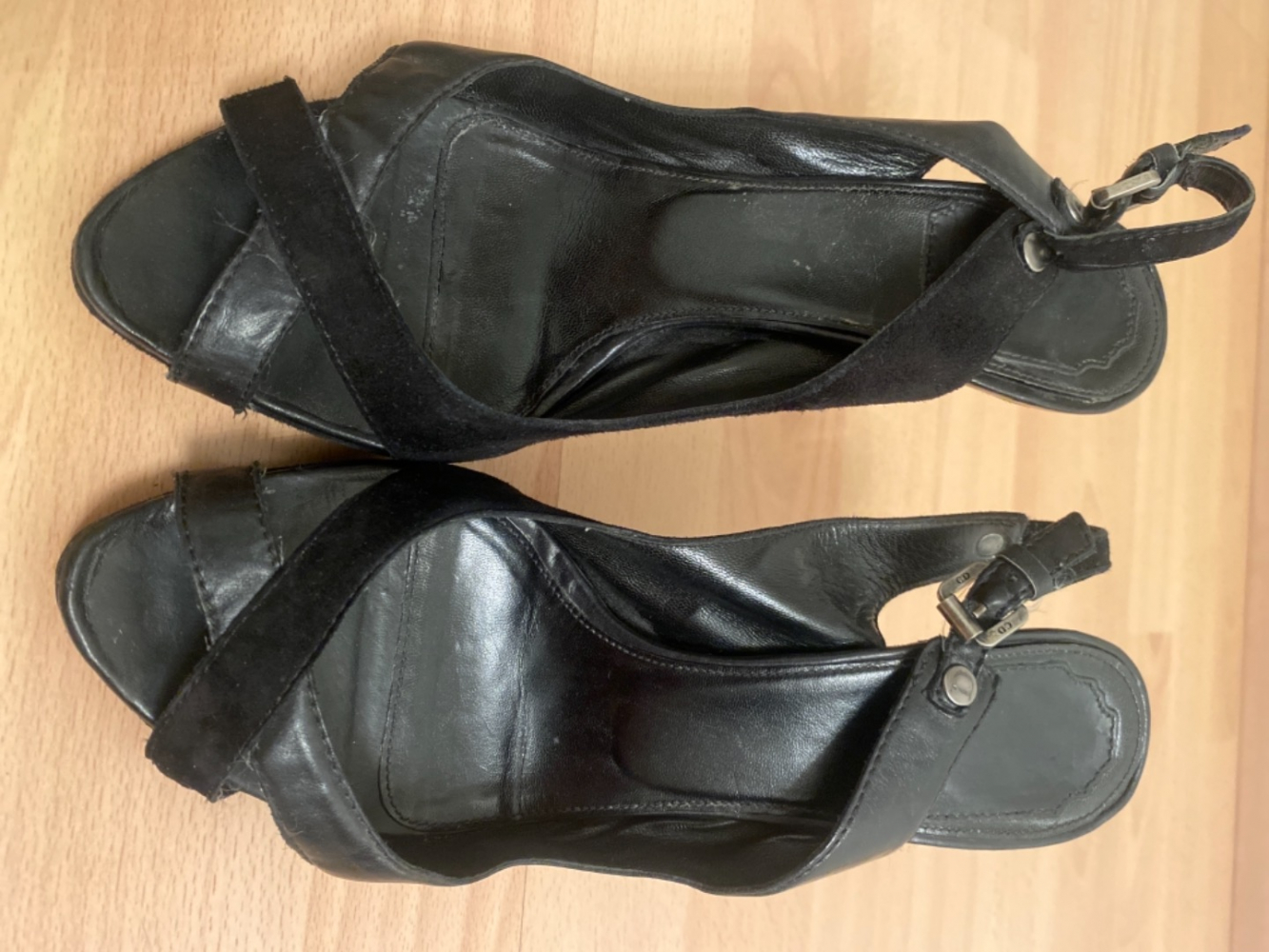 Christian Dior Leader noir et sandales en daim