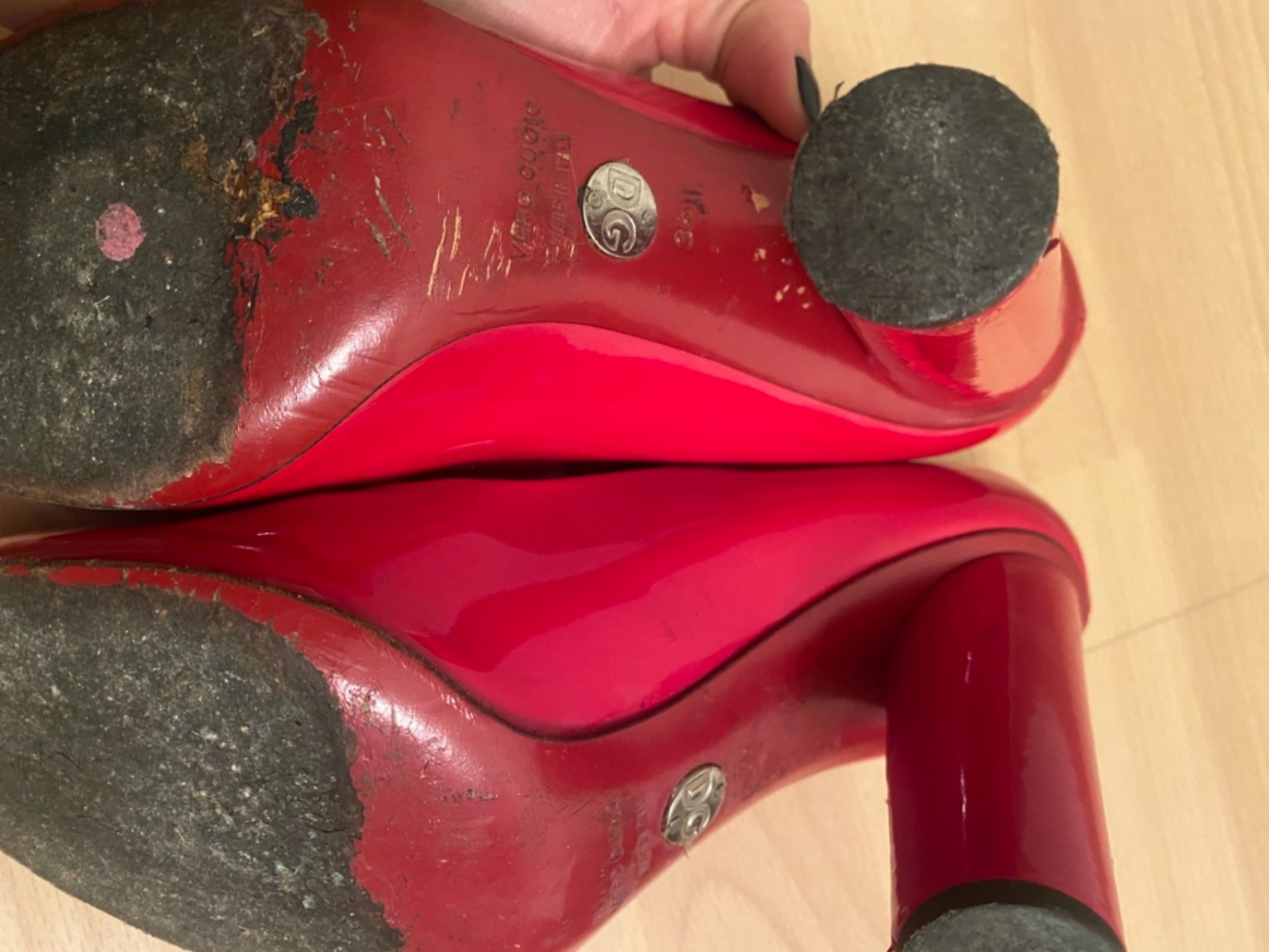 Dolce&Gabbana Chaussures en cuir verni rouge