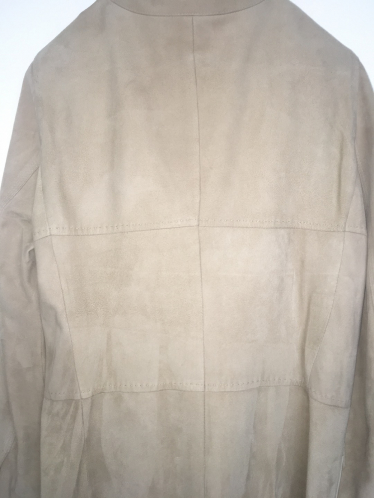 Max Mara Beigefarbener Wildledermantel