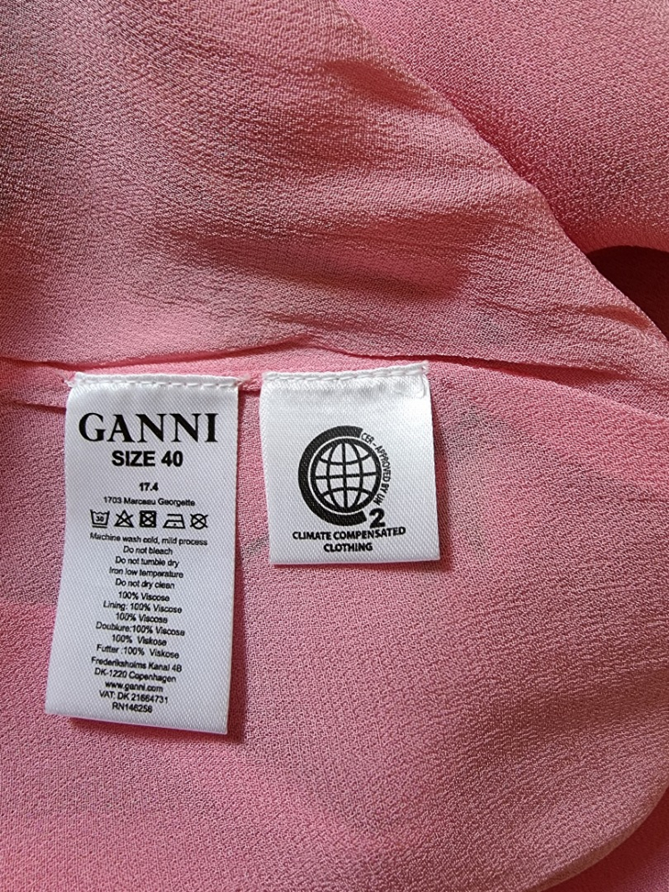 Ganni Robe rose à fleurs