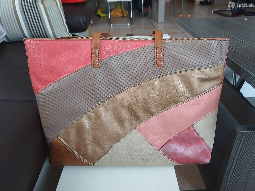 Desigual Caprice Sydney Redmond gestreifte Sammlung Tote Ledertasche