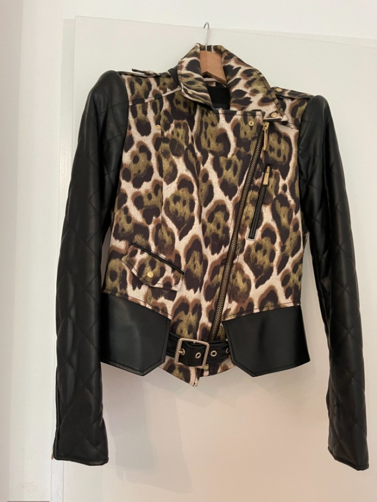Just Cavalli Cavalli fabric and leather jacket
