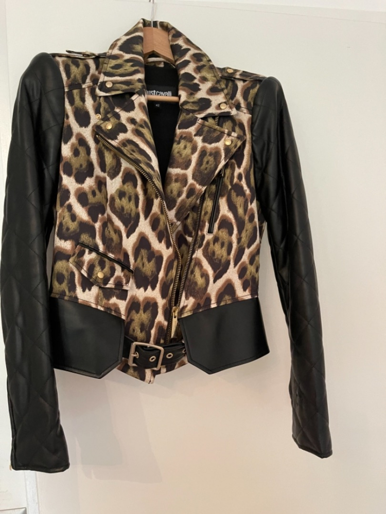 Just Cavalli Cavalli fabric and leather jacket