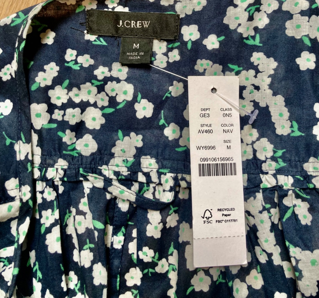 J.Crew Tie-waist tunic dress in little blooms