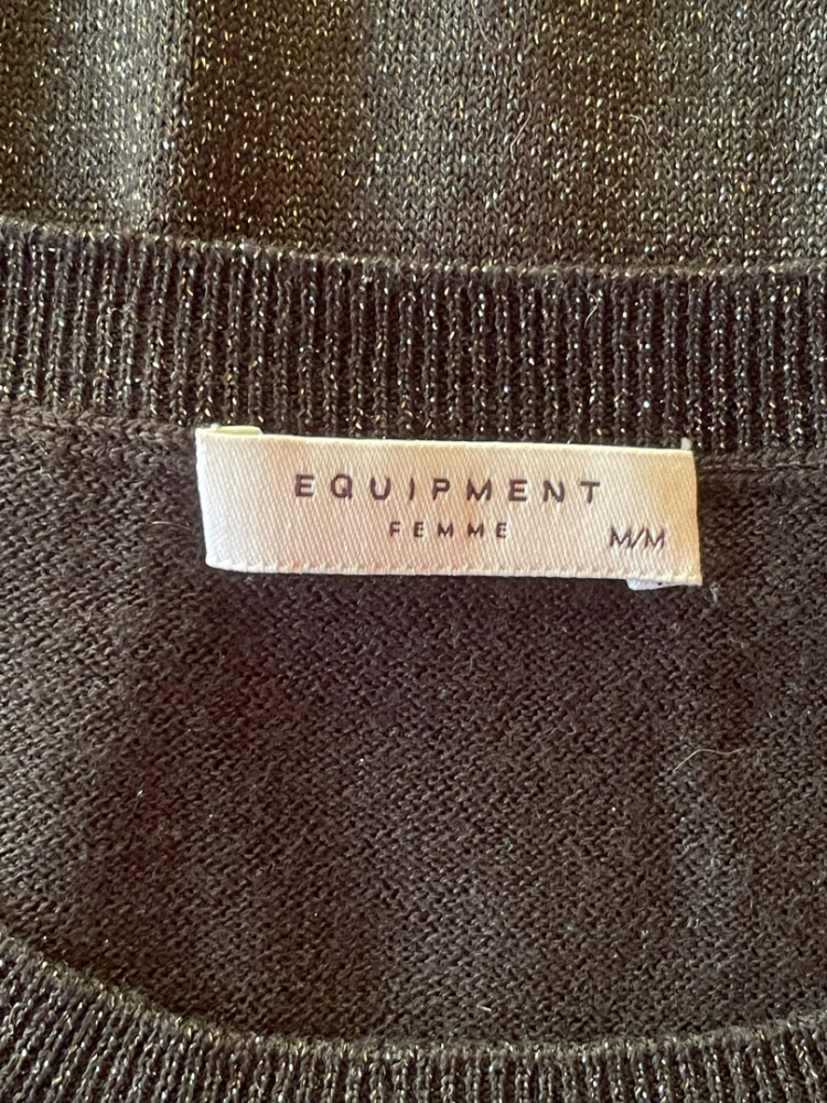 Equipment Metallischer Pullover aus einer Wollmischung