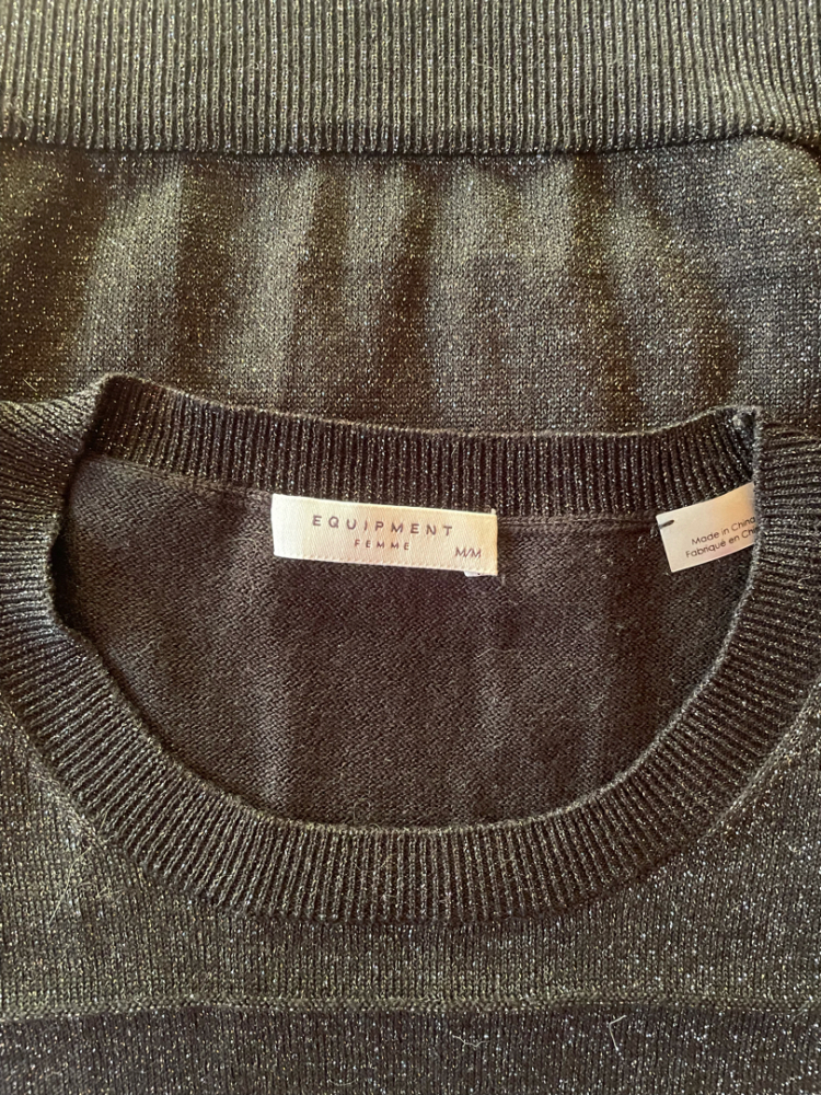 Equipment Metallischer Pullover aus einer Wollmischung