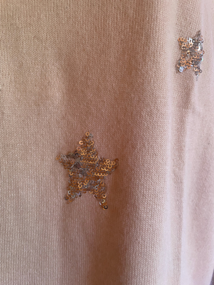 Des Petits Hauts Silver star angora &wool-blend sweater