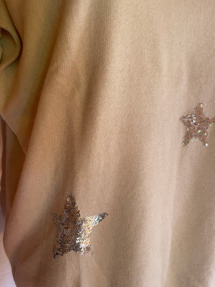 Des Petits Hauts Silver star angora &wool-blend sweater