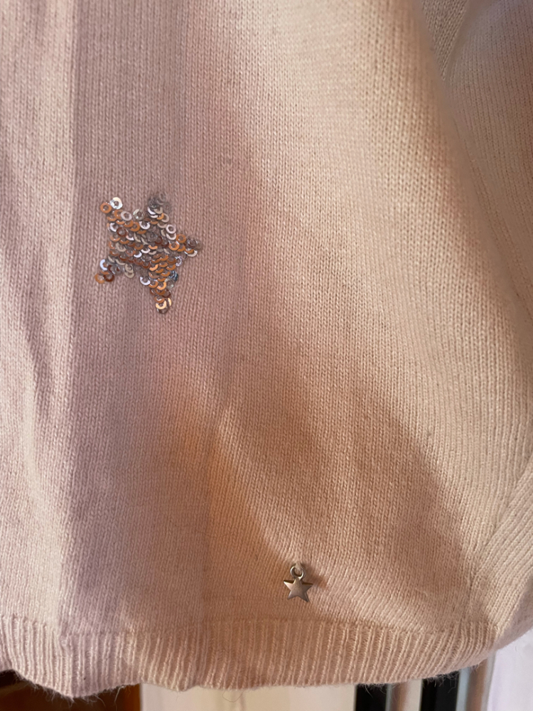 Des Petits Hauts Silver star angora &wool-blend sweater