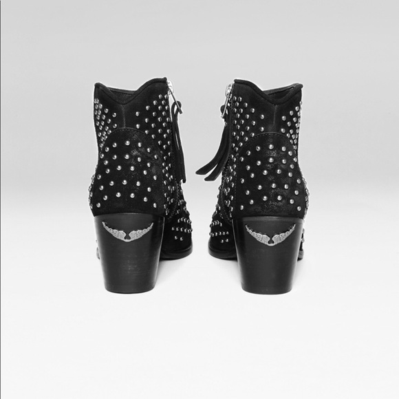 Zadig & Voltaire Molly Nieten-Stiefel aus Leder und Wildleder