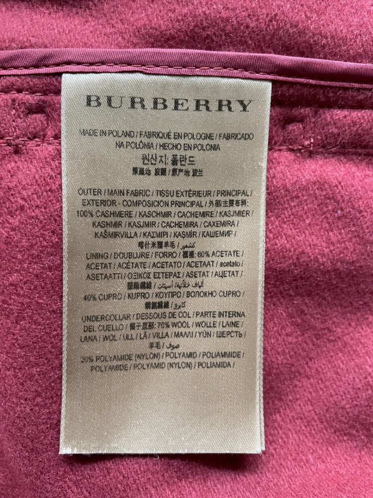 Burberry Mantel aus 100% Kaschmir