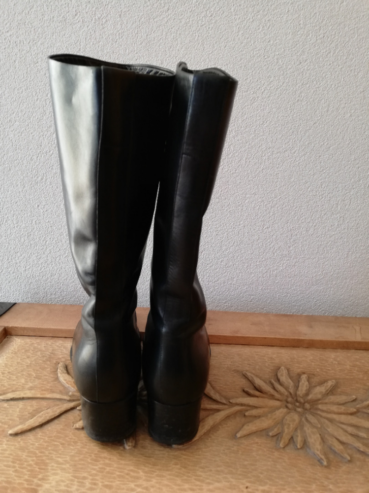 Gucci Schwarz Schwarzer Lederstiefel