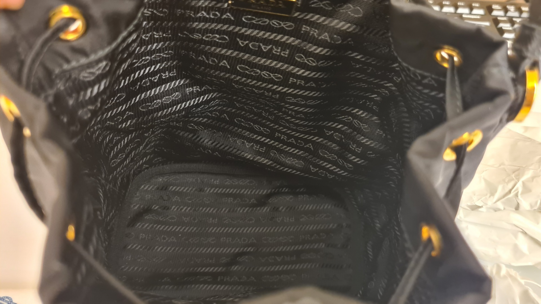 Prada Duet Bucket Bag (Noir)