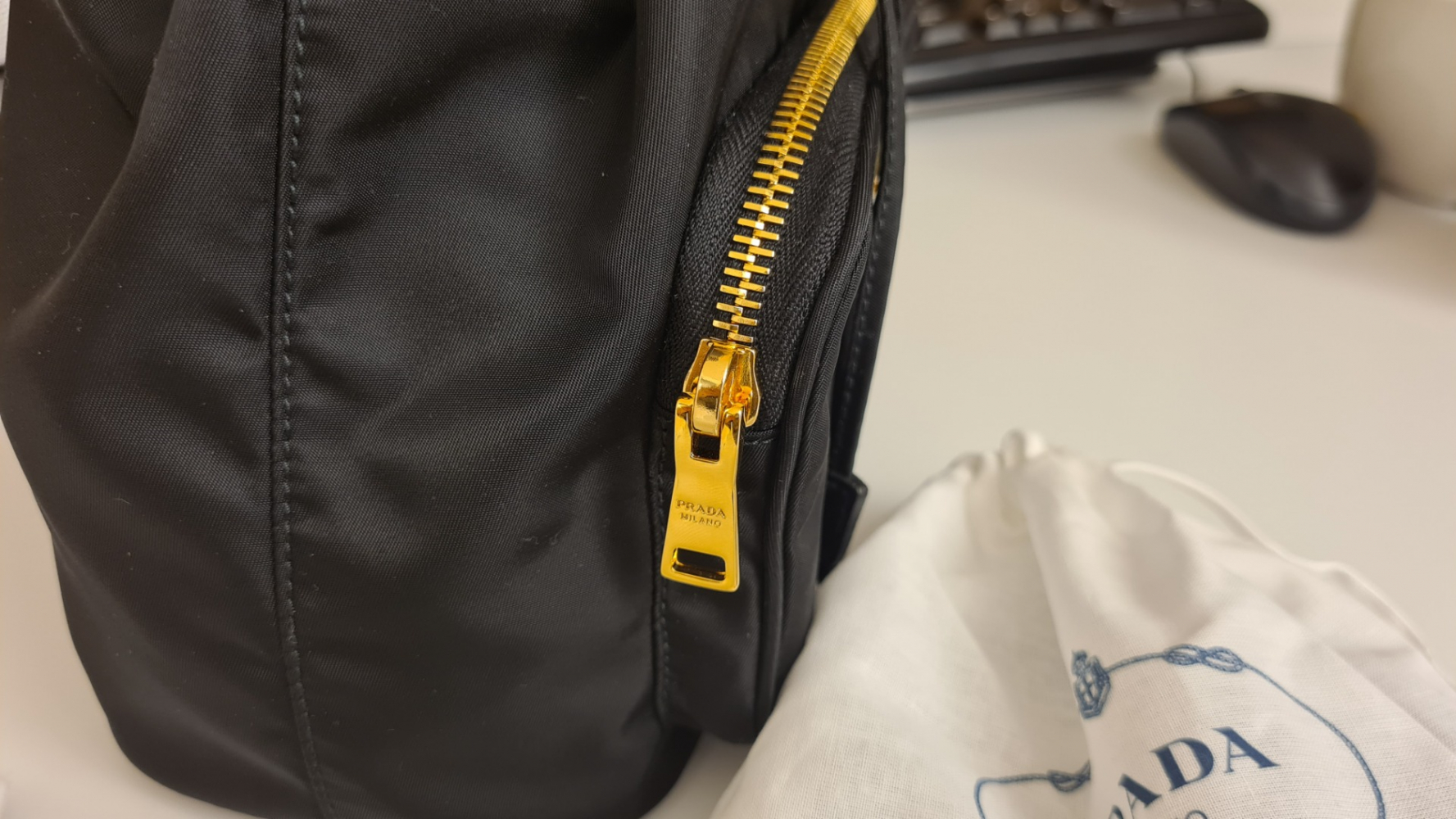 Prada Duet Bucket Bag (Noir)