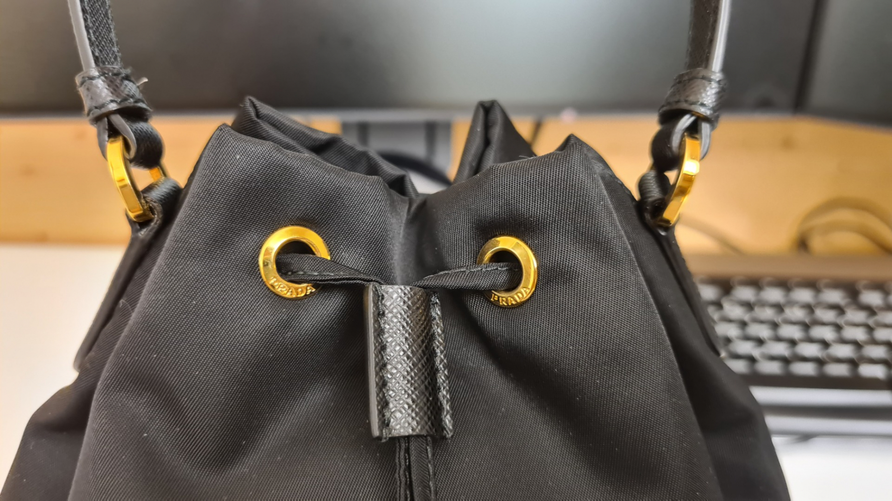 Prada Duet Bucket Bag (Noir)