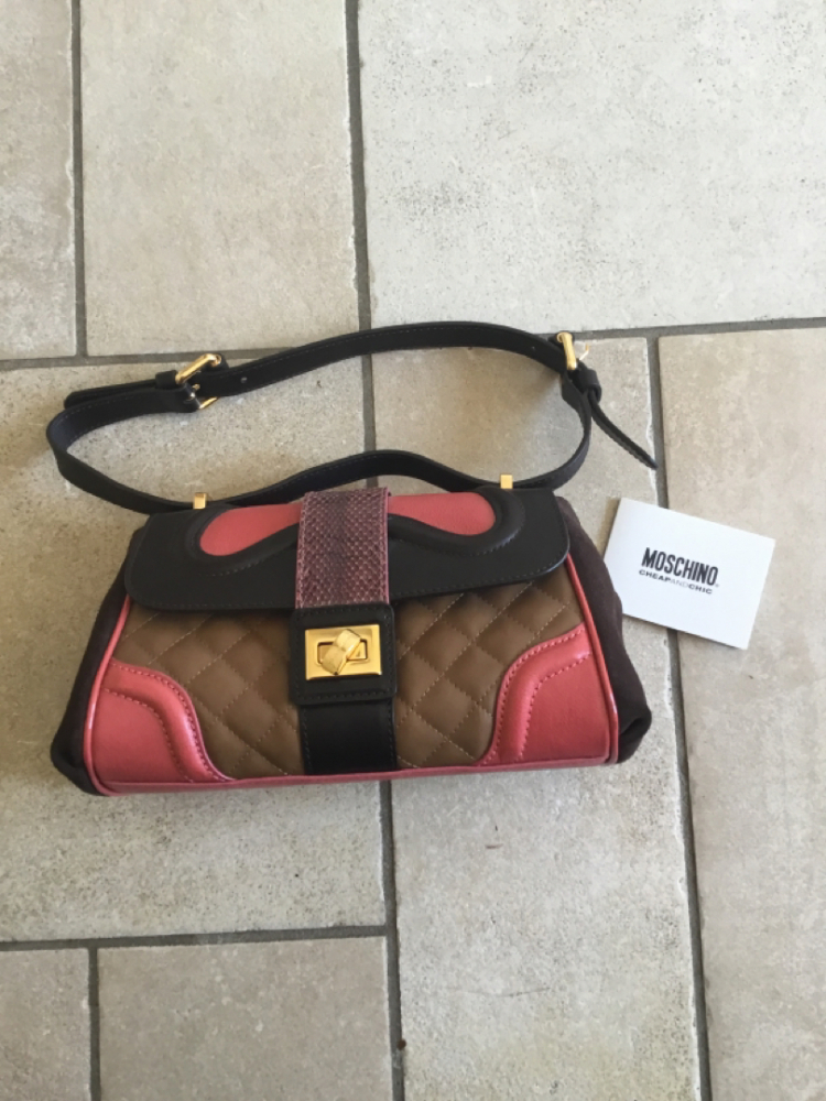 Moschino Cheap And Chic Mini bag bi material leather suede