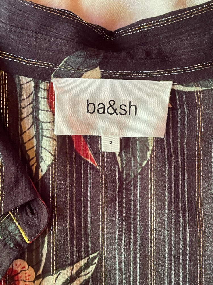 ba&sh Paprika Lurex Metallic Striped Dress