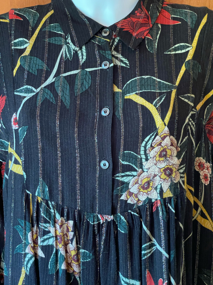 ba&sh Paprika Lurex Metallic Striped Dress