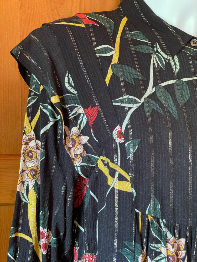 ba&sh Paprika Lurex Metallic Striped Dress